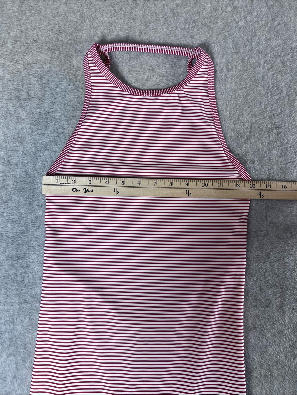 Vince Camuto Swim Dress Low Cut Back Red White Stripes Size Small - Picture 8 of 15
